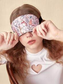 ROMWE 1 pieza Antifaz con estampado de conejo de dibujos animados - Multicolor - Ver 3