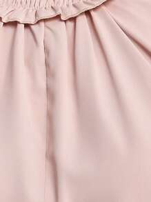 SHEIN Clasi Plus Cold Shoulder Lantern Sleeve Blouse - Dusty Pink - View 7