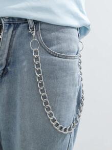 Hombres Cadena para pantalones minimalista - Plateado - Ver 1