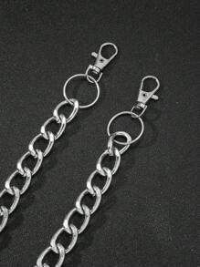 Hombres Cadena para pantalones minimalista - Plateado - Ver 3