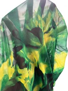 LOVE&LEMONADE In Toàn bộ Cổ Lao Tay áo lồng đèn Tách đùi Váy có thắt lưng - màu xanh lá - Xem 7