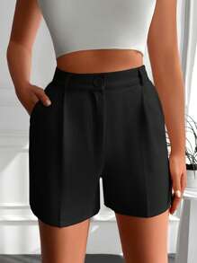 Cao eo Túi nghiêng Quần short - màu đen - Xem 1