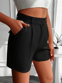 Cao eo Túi nghiêng Quần short - màu đen - Xem 3