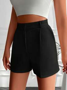 Cao eo Túi nghiêng Quần short - màu đen - Xem 4