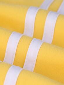 Young Girl Contrast Tape Knot Front Pants - Yellow - View 4