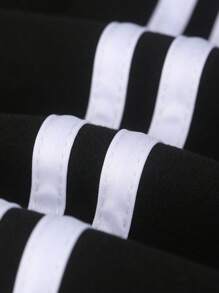 Tween Boy Contrast Tape Knot Front Sweatpants - Black - View 4