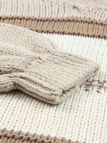 CILKOO Khối màu Thả vai Áo len - Màu Khaki - Xem 7