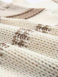 CILKOO Khối màu Thả vai Áo len - Màu Khaki - Xem 8