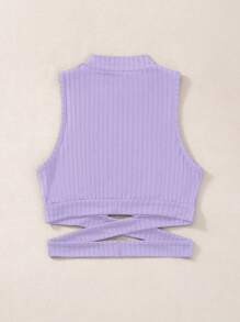 SHEIN Unity Crisscross Cut Out Tank Top - Lilac Purple - View 2