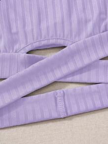 SHEIN Unity Crisscross Cut Out Tank Top - Lilac Purple - View 7