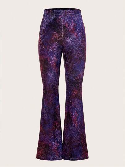 Allover Print Flare Leg Pants