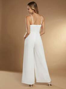 SHEIN Belle 1pc Big Bow Front Cami Jumpsuit