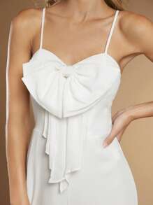 SHEIN Belle 1pc Big Bow Front Cami Jumpsuit