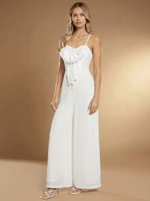 SHEIN Belle 1pc Big Bow Front Cami Jumpsuit