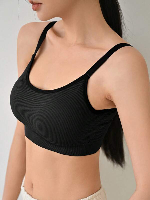 DAZY Solid Ribbed Knit Bralette