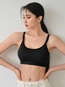 DAZY Solid Ribbed Knit Bralette