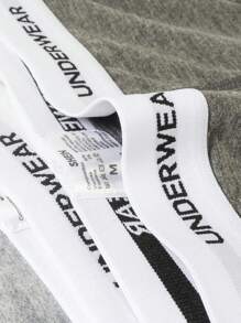 Men 5pcs Letter Graphic Contrast Tape Boxer Brief - Multicolor - View 4