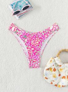 SHEIN Floral Print Bikini Bottom - Multicolor - View 1