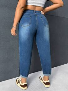 SHEIN ICON Talla grande Jeans de ajuste mom de talle alto