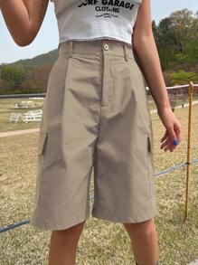 DAZY Flap Pocket Side Cargo Shorts