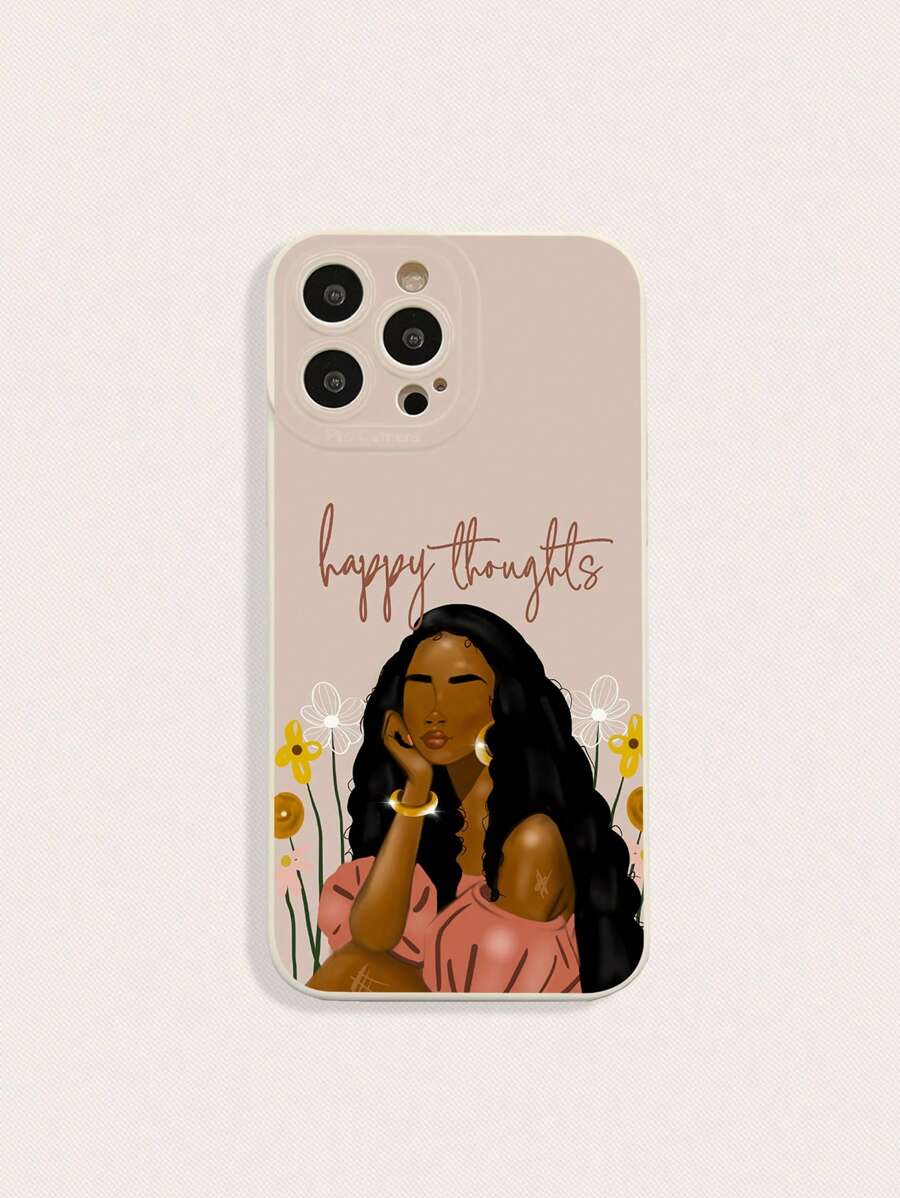 Artistikally Yours Artist 1pc Slogan Figure Graphic Silicone Phone Case Compatible With IPhone, Holiday - Multicolor - View 1