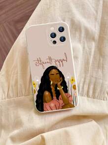 Artistikally Yours Artist 1pc Slogan Figure Graphic Silicone Phone Case Compatible With IPhone, Holiday - Multicolor - View 2