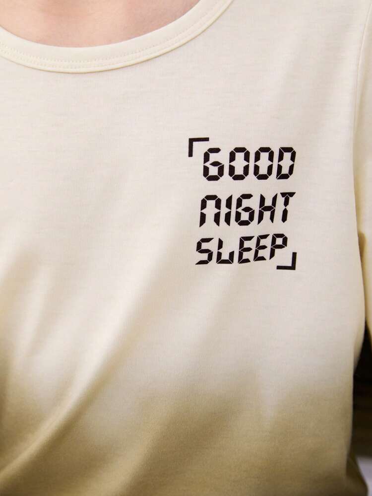 Tween Boy Ombre Letter Graphic Tee & Sweatpants PJ Set