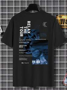 Manfinity Dauomo Men Slogan Graphic Tee - Black - View 1