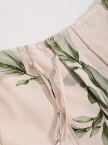 DAZY Quần ống rộng in hoa, trang phục đi nghỉ mát cho nữ - Màu be - Xem 8