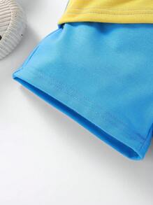 Chàng trai trẻ Khối màu Áo polo & Quần short - Màu xanh lam - Xem 6