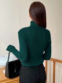 DAZY Women's New Autumn Business Casual Knitted Pullover,Long Sleeve Tops,Fall Women Clothes Turtleneck Women Women Sweater - Green - View 2