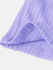 SHEIN Teen Girl Solid Tank Top - Violet Purple - View 3