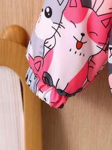 Baby Girl 1pc Cartoon Print Hooded Jacket - Multicolor - View 6