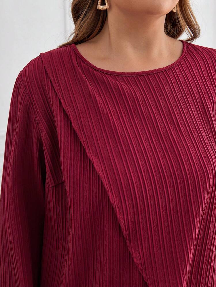 Plus Solid Wrap Hem Top & Shorts