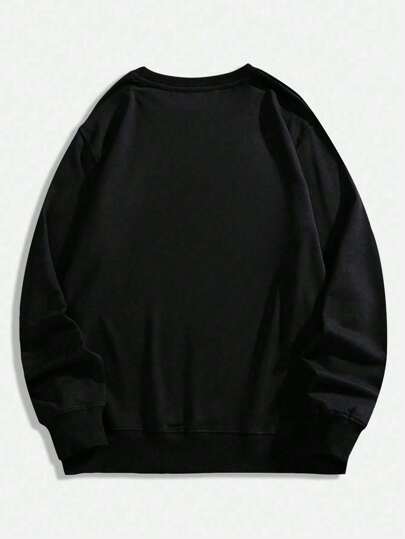 Hombres Pullover con letra & estampado de cráneo