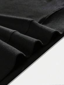 ROMWE MEN Guys Letter & Skull Print Pullover - Black - View 3