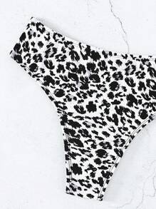 豹紋印花泳衣下裝 - 彩色 - 查看 3