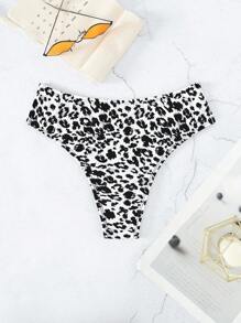 豹紋印花泳衣下裝 - 彩色 - 查看 4