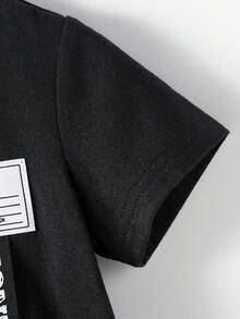 SHEIN 男嬰字母圖案T恤&迷彩印花短褲 - 彩色 - 查看 4