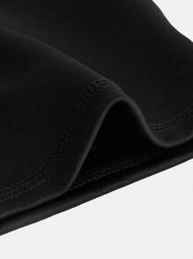 SHEIN 男大童字母圖案拉鏈開襟連帽活躍夾克不帶T恤 - 黑色 - 查看 5