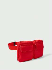 Paket Pinggang Minimalis Warna Solid Dapat Dilepas, Tahan Lama & Ringan, Cocok Untuk Aktivitas Luar Ruangan - Merah - View 3