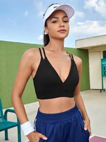 CourtClass 緊身交叉背運動內衣，女士網球服裝