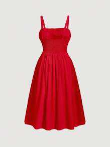 SHEIN MOD Plus Ruched Bust Cami Dress,Birthday Dresses For Women,Corset Dress For Women - Red - View 2