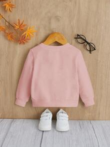 SHEIN Baby Boy Letter Graphic Sweatshirt - Pink - View 2