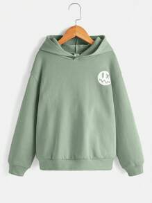 SHEIN Leap Crew Tween Boy Slogan & Cartoon Graphic Drop Shoulder Sweatshirt - Mint Green - View 2