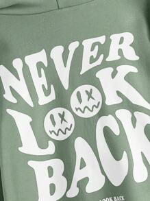 SHEIN Leap Crew Tween Boy Slogan & Cartoon Graphic Drop Shoulder Sweatshirt - Mint Green - View 3