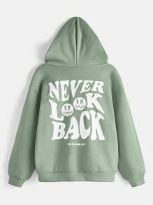 SHEIN Leap Crew Tween Boy Slogan & Cartoon Graphic Drop Shoulder Sweatshirt - Mint Green - View 5