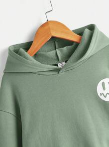 SHEIN Leap Crew Tween Boy Slogan & Cartoon Graphic Drop Shoulder Sweatshirt - Mint Green - View 6