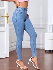 SHEIN Privé Slant Pocket Skinny Jeans