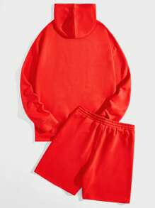 Manfinity RebelGame Nam Đồ họa Hoạt hình Dây rút Áo Hoodie & Quần Short - trái cam - Xem 2